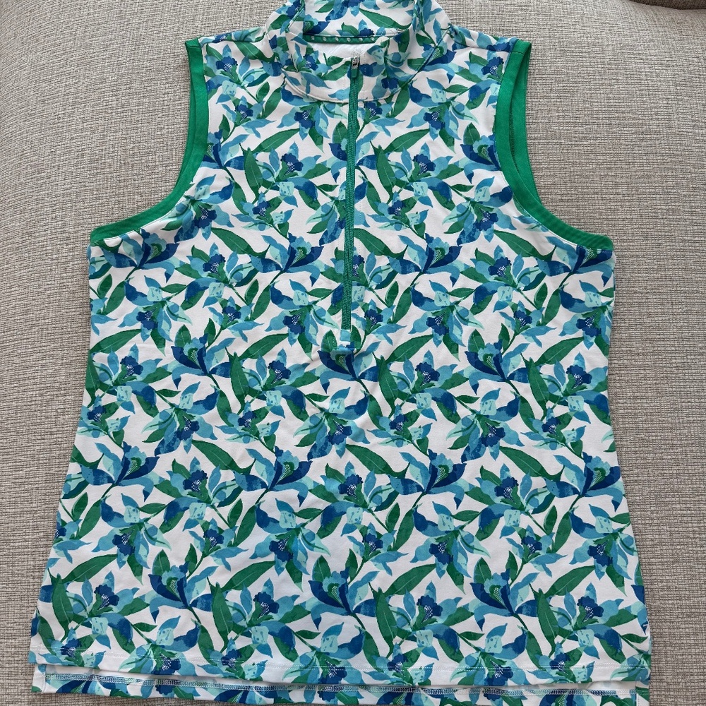 TOMMY BAHAMA Women’s Island Zone Aubrey Seaside Brights Mock  Top Size L NWT